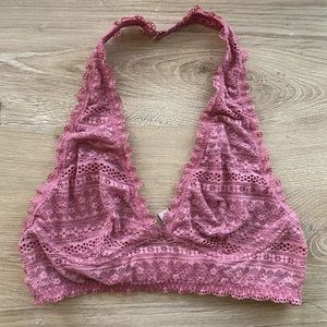 Victoria secret pink lace halter bralette